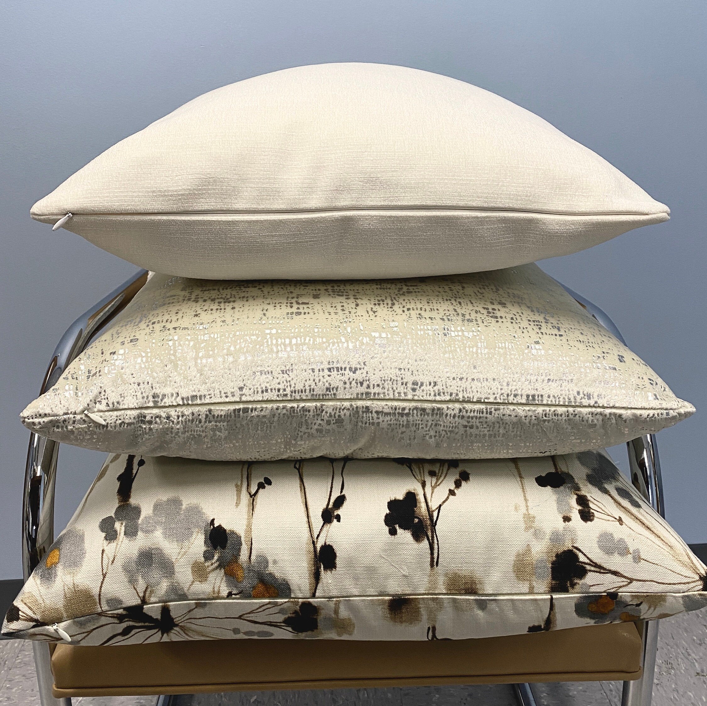 Gray and Gold Modern Floral Throw Pillow Cover Gray Gold Etsy