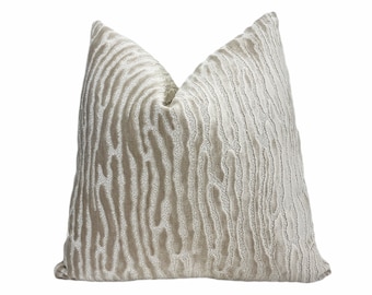 Alabaster Velvet Throw Pillow Cover | Cream White Velvet Decorative Pillow Cover  | 18x18" | 20x20" | 24x24" | Lumbar | Couch Pillow