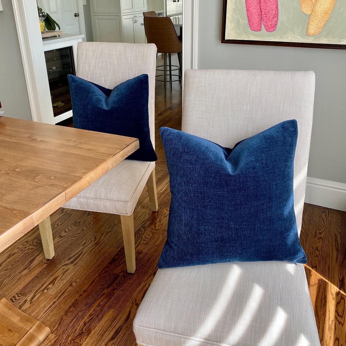 Navy Velvet Throw Pillow Cover Dark Blue Velvet Designer Etsy