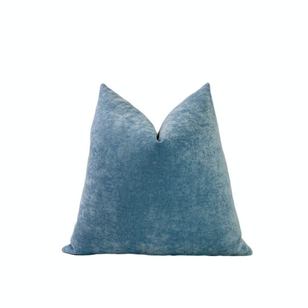 Light blue velvet throw pillows sale