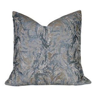Steel Blue Modern Pillow Cover: Silver Accent Pillow Sham
