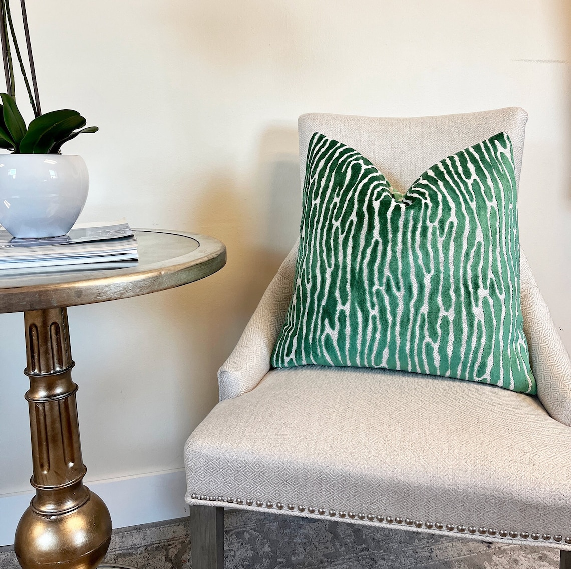 Emerald Green Velvet Throw Pillow Cover Green Velvet Etsy