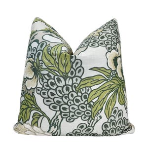 Thibaut Honshu Floral Throw Pillow Cover | Robin's Egg Blue Designer Cushion