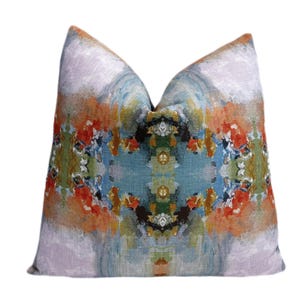 Melon Multi Kaleidoscope Throw Pillow Cover | Orange Blue Multi Decorative Pillow Cover | 18x18| 20x20 | 22x22 |  Shams | Couch Pillow