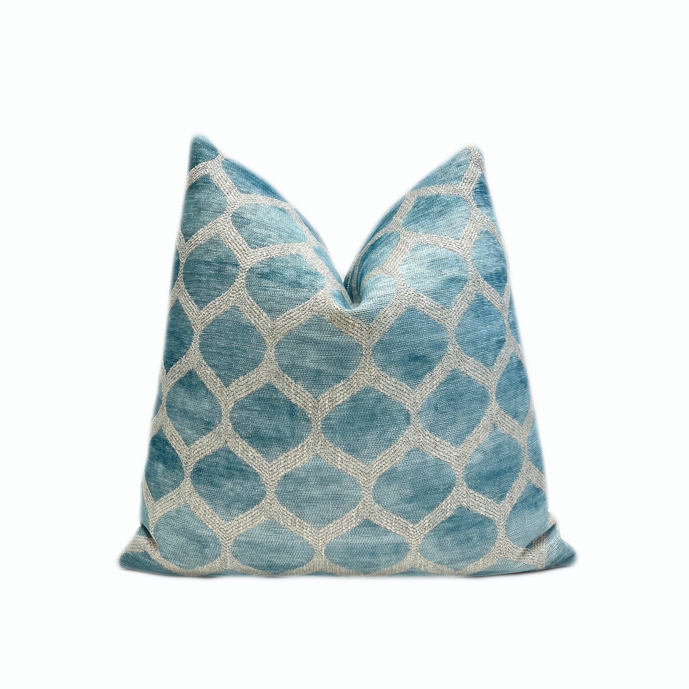 FUTEI Turquoise Linen Decorative Throw Pillow Covers 18x18 Inch
