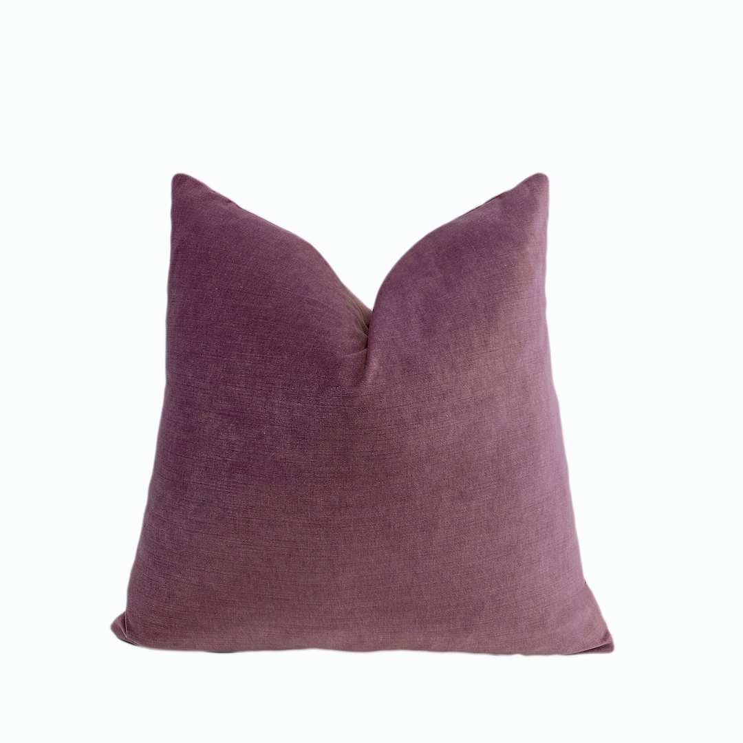 Mauve Purple Solid Velvet Throw Pillow Cover Mauve Decorative Velvet