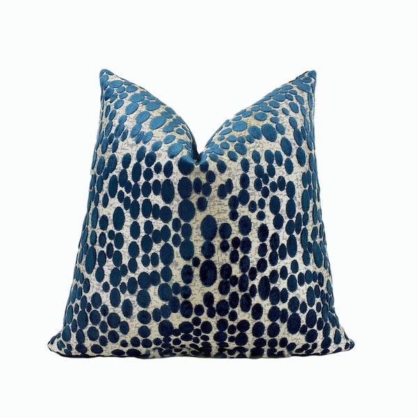 Blue Gold Pillow Etsy