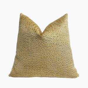 Gold and Cream Pebbles Velvet Throw Pillow Cover | Gold Cream Decorative Throw Pillow Cover | 20x20 | 22x22 | 24x24 | Lumbar Pillow