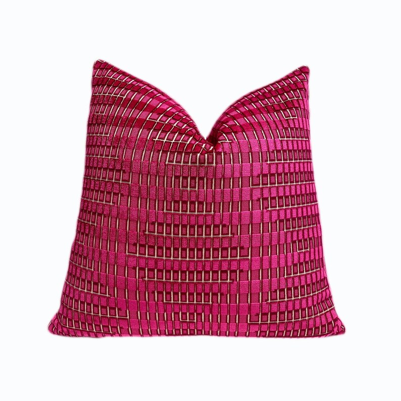 Magenta Fuchsia Berry Velvet Throw Pillow Cover Magenta Pink Etsy
