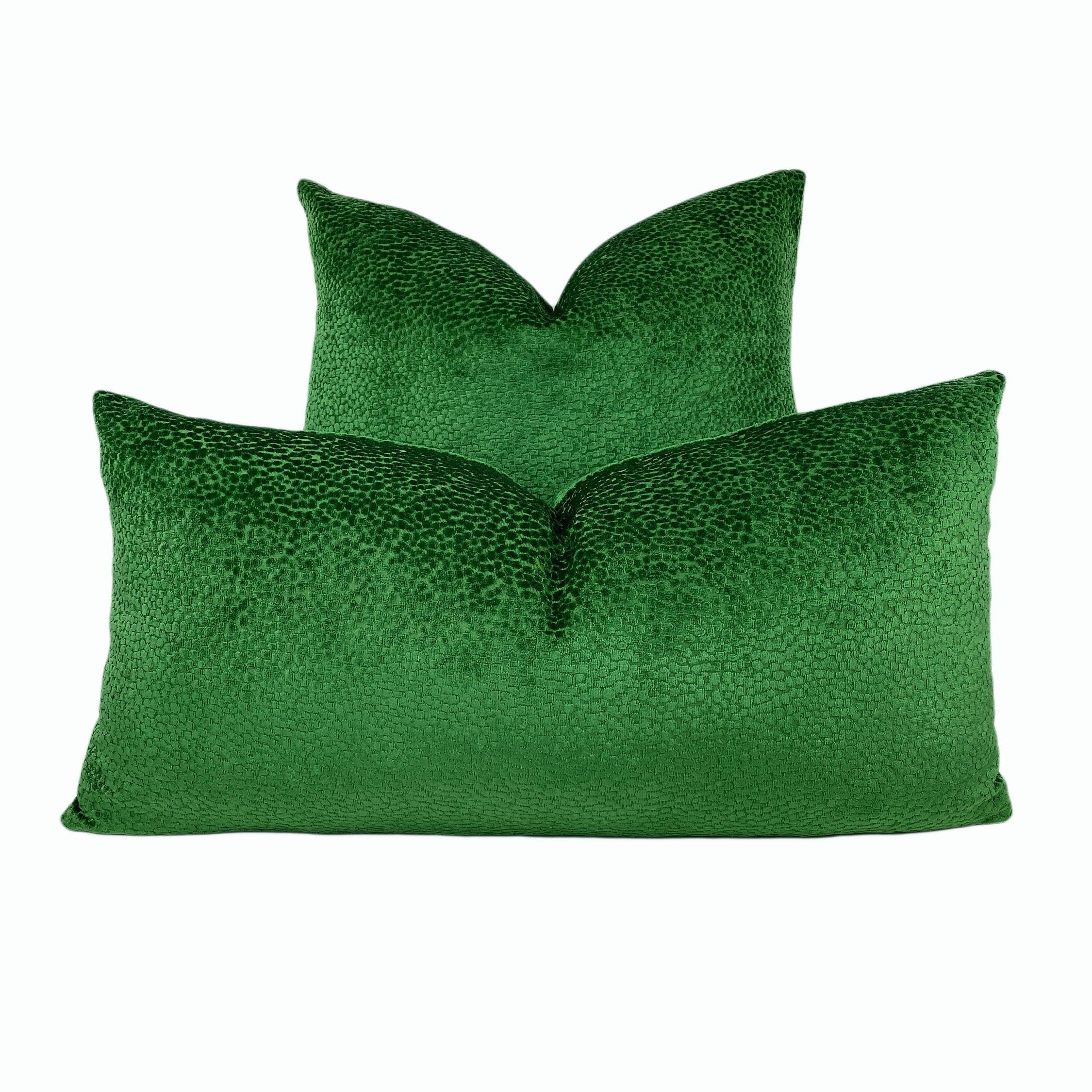 Hunter Green Velvet Throw Pillow Cover Modern Velvet Etsy