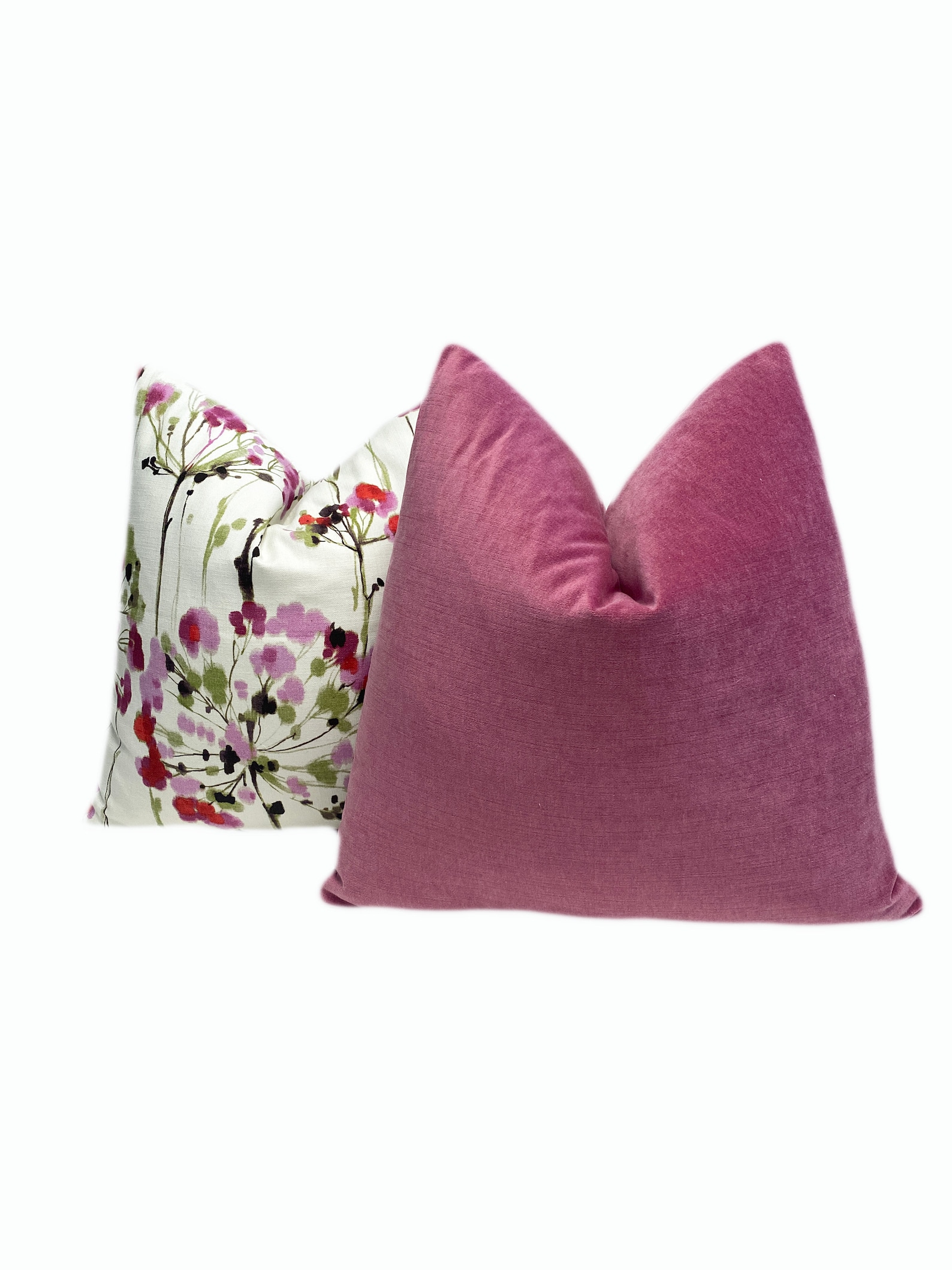 Berry Pink Solid Velvet Throw Pillow Cover Hot Pink Velvet Etsy