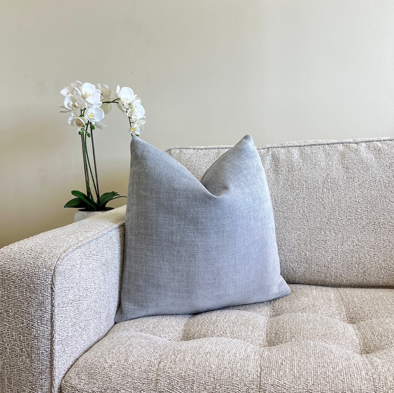 Sky Blue Velvet Throw Pillow Cover Sky Blue Decorative Etsy