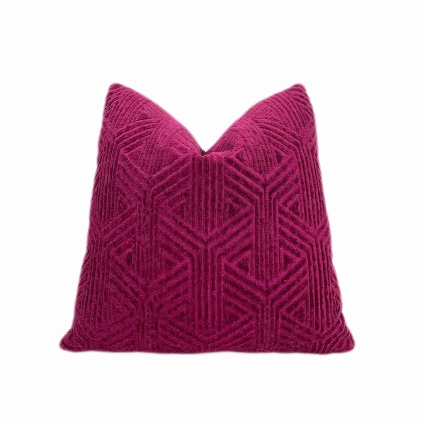 Boysenberry Velvet Decorative Throw Pillow Cover |  Dark Magenta Designer Pillow Cover | Couch Pillow | 20x20 | 22x22 | Lumbar | Shams