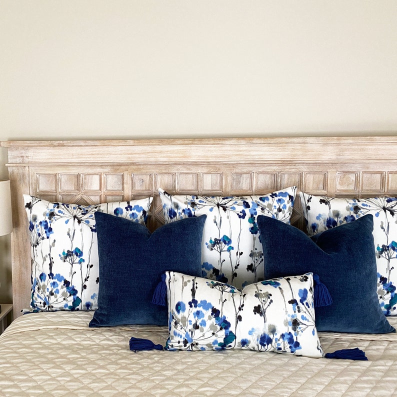 Navy Velvet Throw Pillow Cover Dark Blue Velvet Designer Etsy