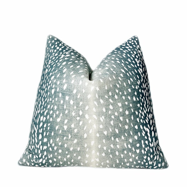 Vern Yip Aqua Antelope Throw Pillow Cover |  Aqua Linen Antelope Decorative Pillow Cover | 18x18| 20x20 | 22x22 |  Shams | Lumbar