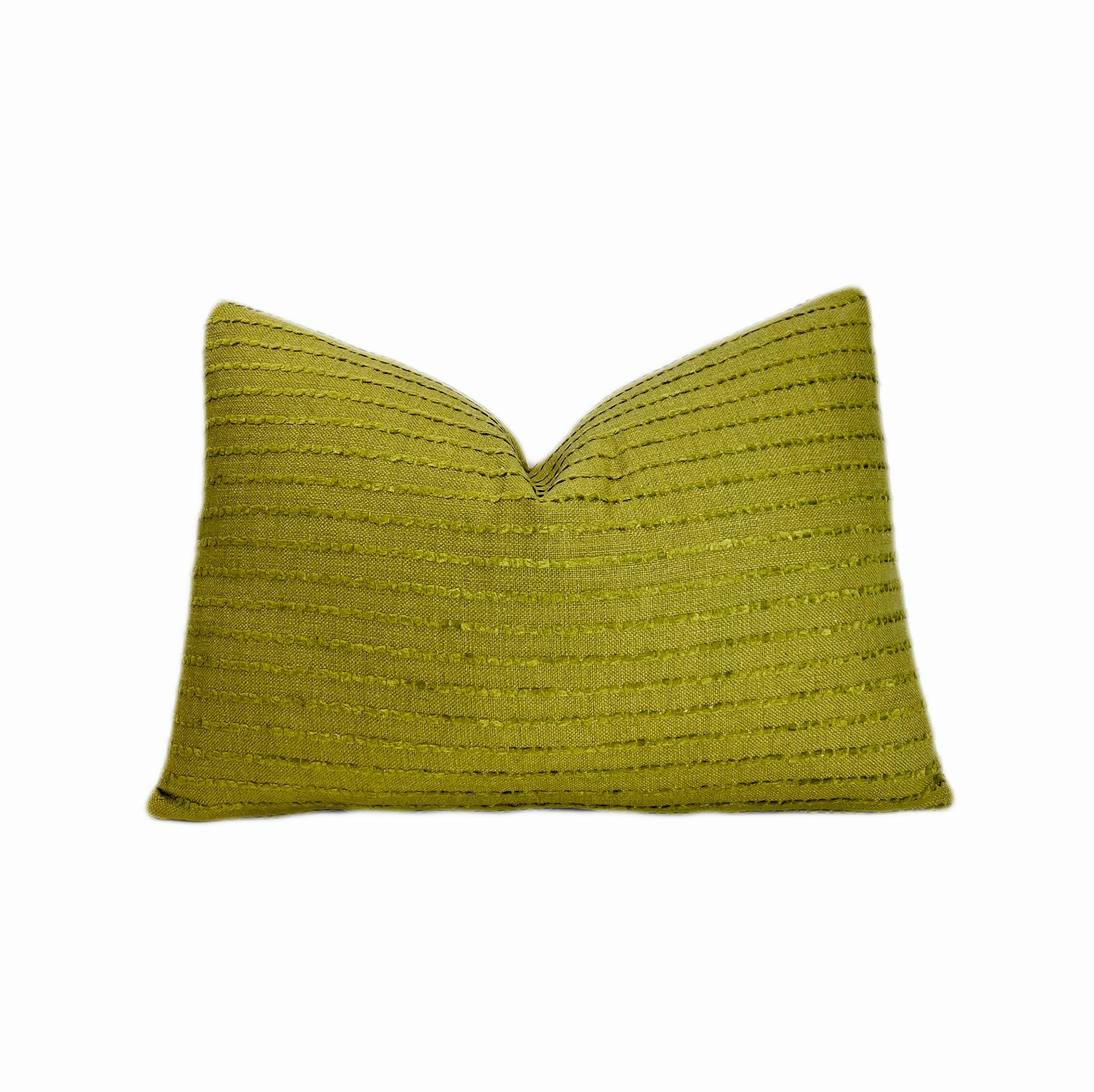 Lime Green Linen Chenille Throw Pillow Cover Textured Lime Etsy