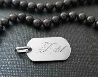 sterling silver and crystal naughty gifts Swear word Morse code necklace