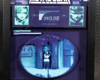 Caja de sombra 3D de Solid Snake Sniper Wolf/Metal Gear Solid/Decoración de pared/Regalo para jugadores/Juegos clásicos/Regalo de juego único/Idea de cumpleaños/