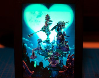 New!! Kingdom Hearts 5x7 Shadowbox Diorama