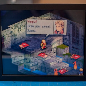 Final Fantasy Tactics Ramza vs Wiegraf Battle 3D Shadowbox Diorama | gifts for him| Gifts for her | birthday | Christmas|