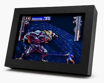 Castlevania Symphonie of the Night Shadow Box – Richter Belmont Diorama, Pixel Art Rahmen