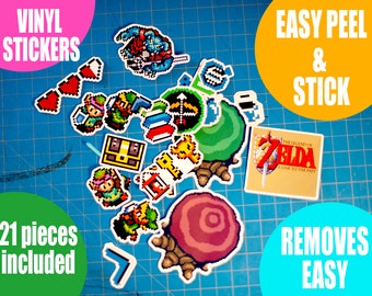 Zelda Link to the Past Stickers | Glossy Vinyl Decals, 21 pc