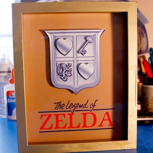Legend of Zelda Nes Gold Videogame Shadowbox