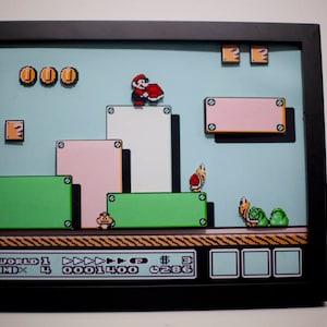 Super Mario 3 3d framed wall art