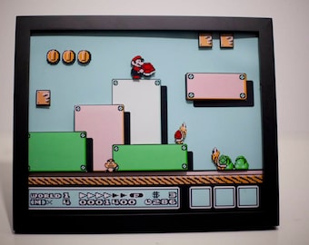 Super Mario 3 3d framed wall art