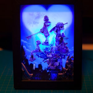 Kingdom Hearts Shadowbox Diorama Video game Night light, Video game Lightbox, Amazing gift for birthday, Christmas, Shade Lamp
