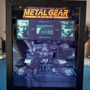 Metal Gear Solid Shadow Box for Gamers | Handmade Wall Art | Unique Gaming Gift | Retro Video Game Decor | Gaming Room | Classic Games