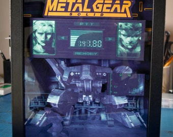 Metal Gear Solid, Metal Gear Solid shadow box, 3D art, video game art, gaming decor, Metal Gear Solid collectible