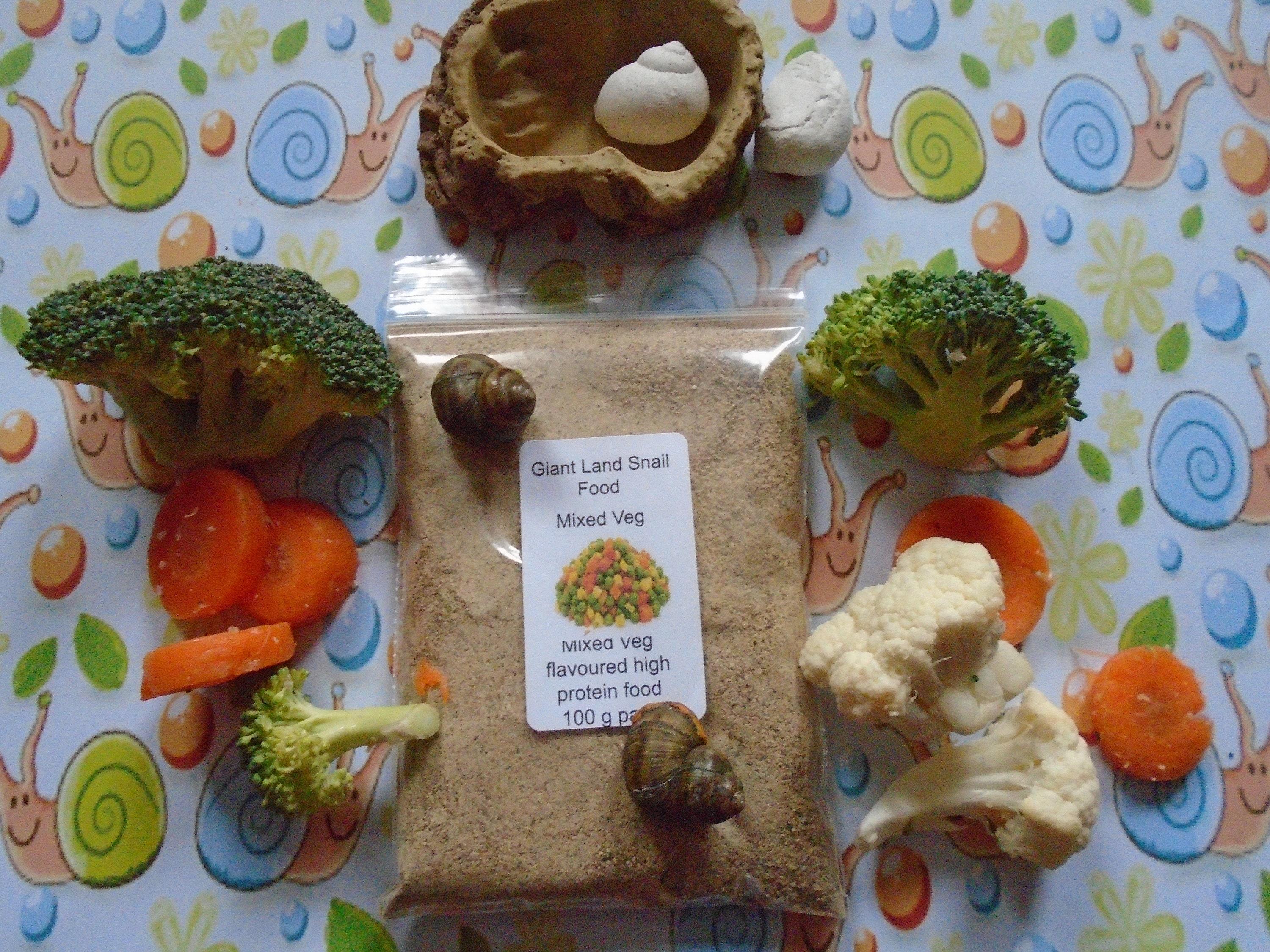 African Land Snail Food mixed vegetable flavour 100g per Etsy