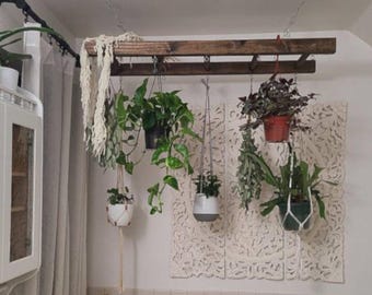 Hanging Ladder Pot Rack, Plant Display Rack