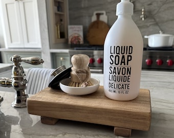 Rustic Wood Riser: Farmhouse Kitchen & Bath Decor, Soap Tray