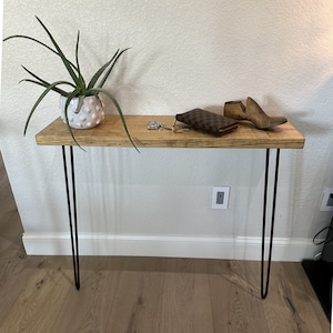 Entryway Console Table, Foyer Table with 34" Hair Pin Legs, Narrow Console Wall Mounted Shelf, Modern Entryway Organizer, Various Depths