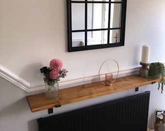 Modern Rustic Narrow Entryway Console Table, Radiator Cover.