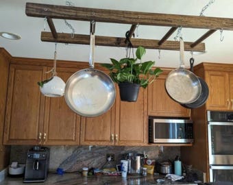 Hanging Ladder Pot Rack, Plant Display Rack