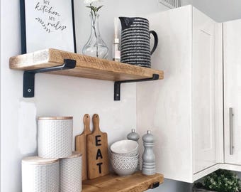 Rustic Farmhouse Wood Shelf: Kitchen Storage, Cookbook Display