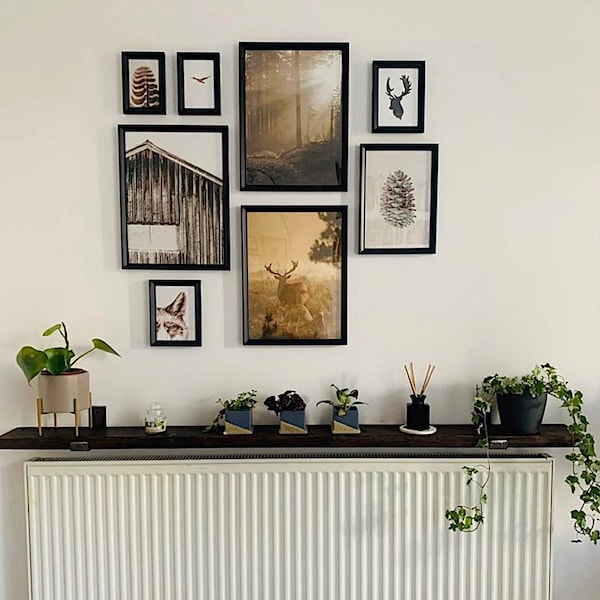Modern Floating Wall Shelf.  Ideal for Radiator Cover, Entryeay Console Table, Narrow Console Wall Mounted Shelf, Foyer Table L brackets