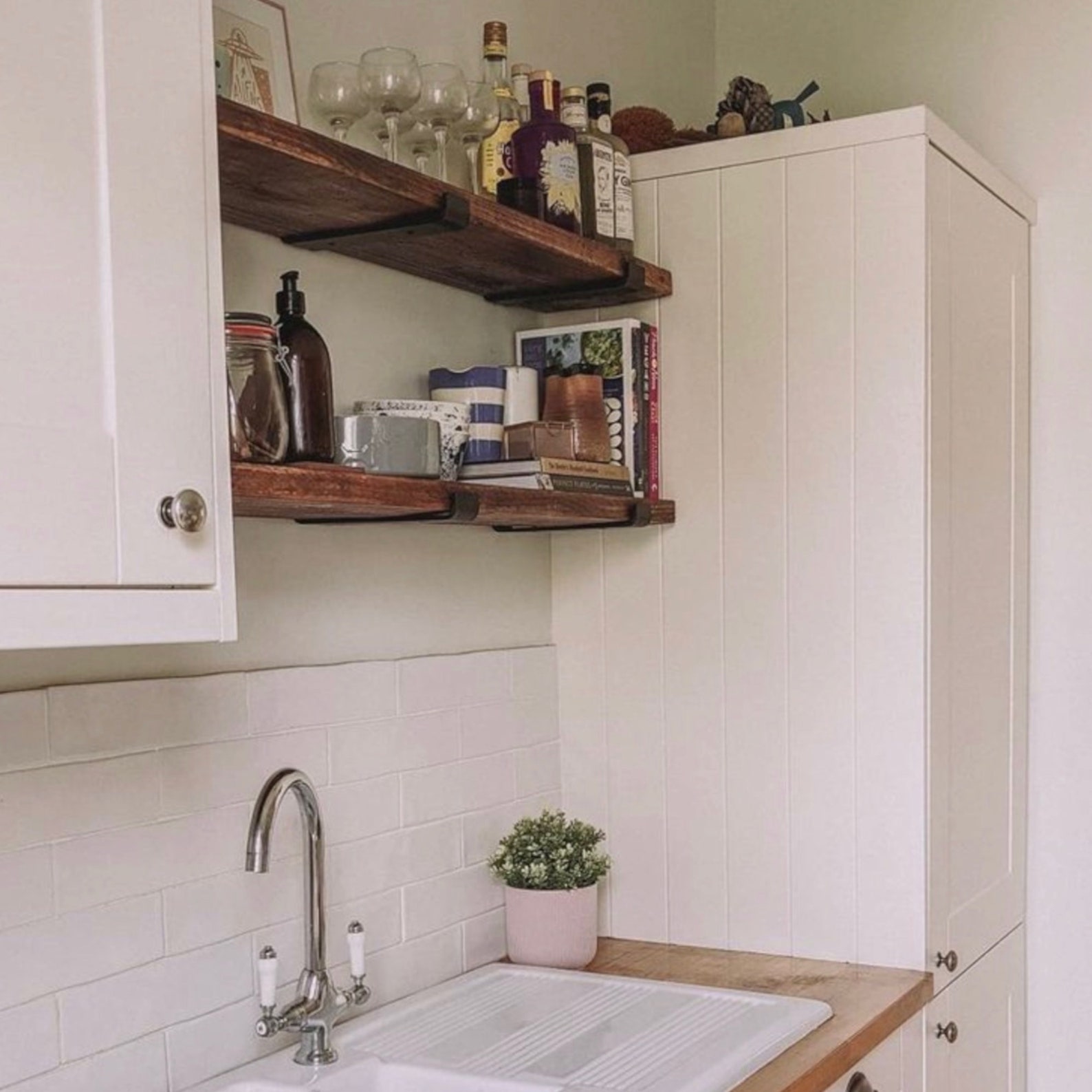 HEAVYDUTY Rustic Wood Floating Shelves With Steel Brackets Etsy