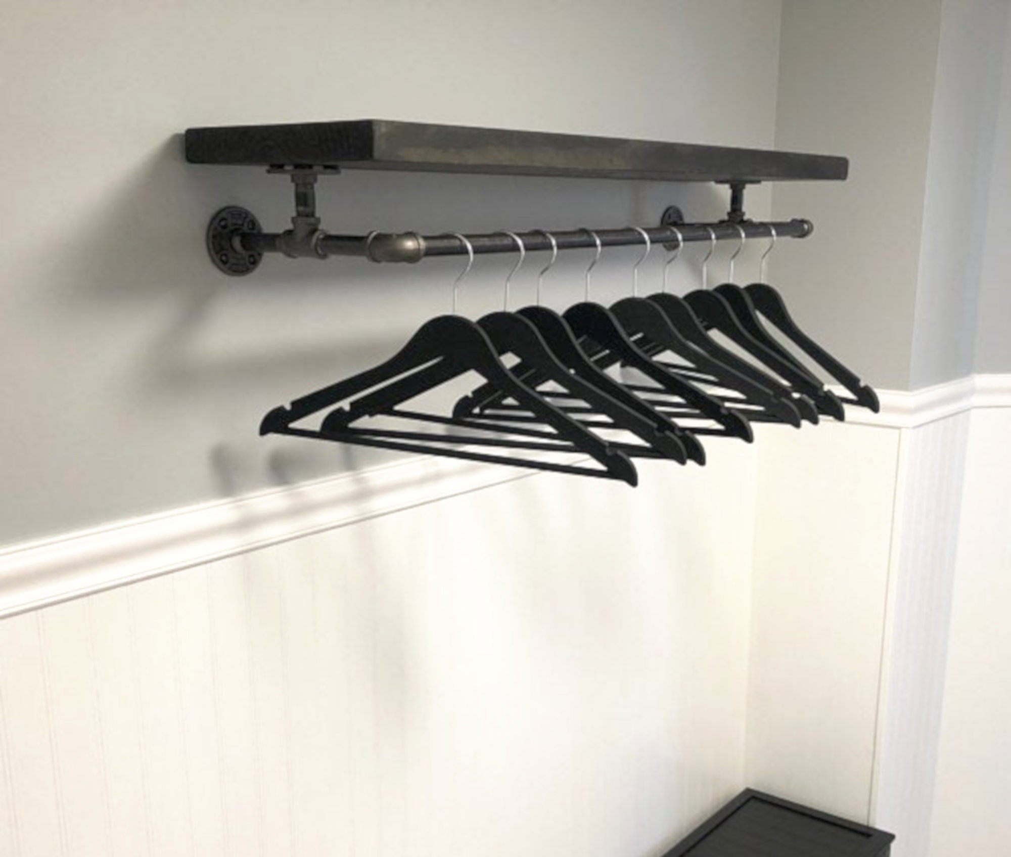 Wall Mount Clothes Rack Industrial Pipe Clothing Rack Wall