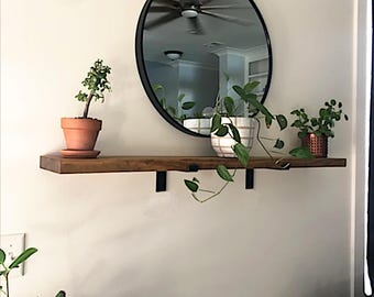 Rustic Wood Shelf with Heavy Duty L Brackets - Entryway Console Table