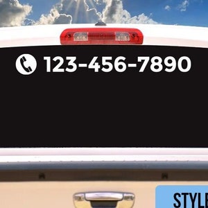 Custom Phone Number Sticker for Vehicle & Window | Vinyl Decal Made to Order | ***Ships Same or Next Day***