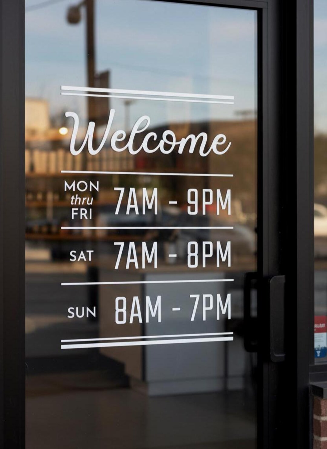 Hour Loop Storefront Custom Storefront Hours Vinyl Decal | Welcome Window Sticker - Etsy