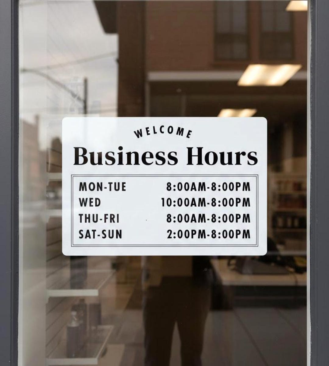 Custom Business Window Sticker | Business Hours | Personalized Vinyl ...