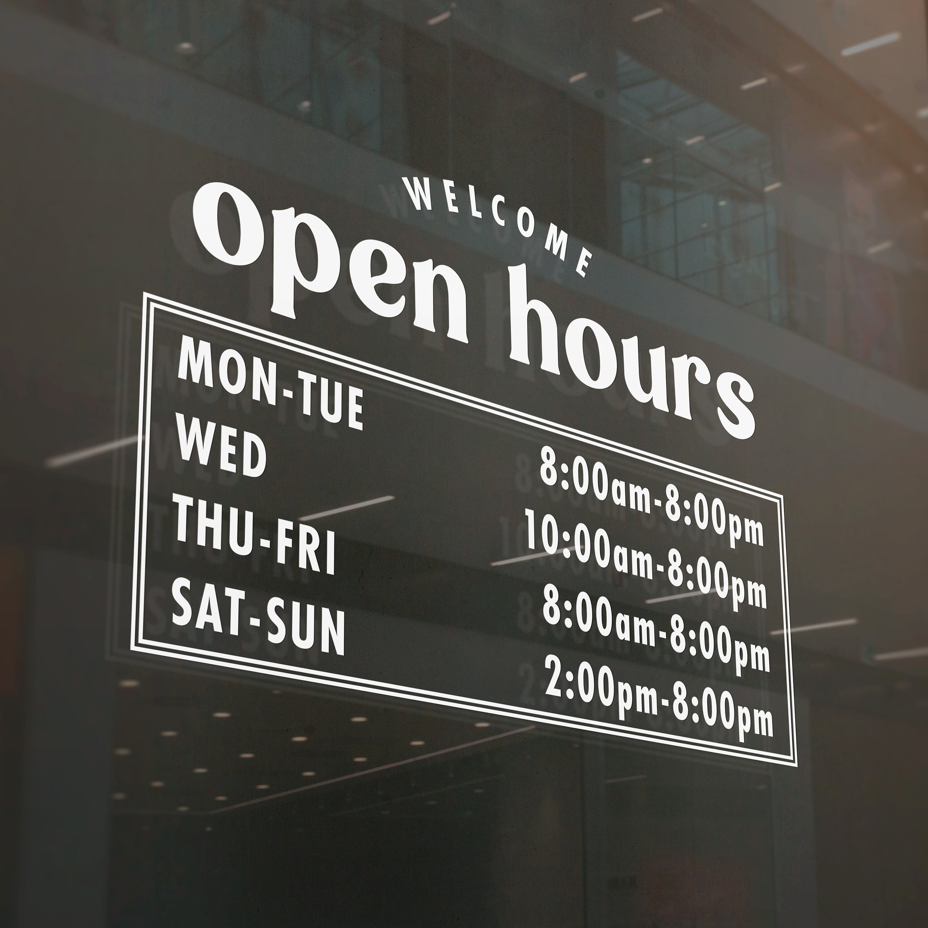 Window Store Hours Sticker Custom Store Hours Window Decal | Business Vinyl Sticker - Etsy