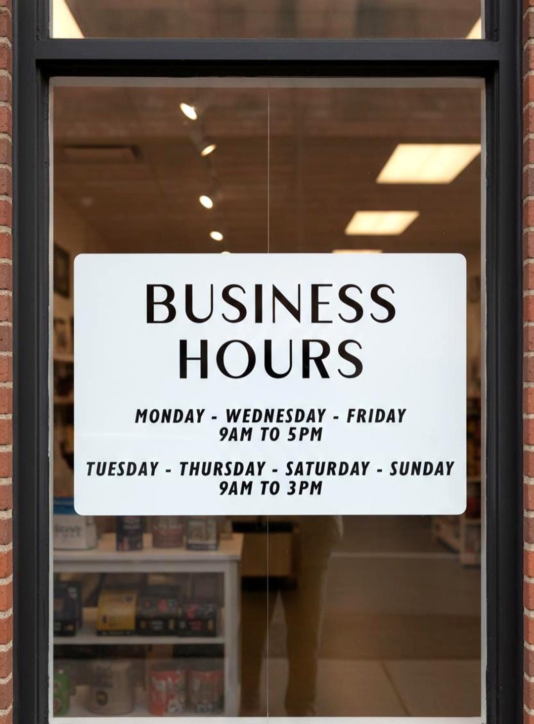 Custom Business Window Sticker | Business Hours | Personalized Vinyl ...