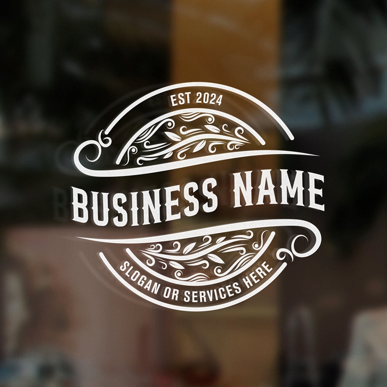 Storefront Text Customizable Text Business Storefront Sticker | Vinyl Decal for Glass ...