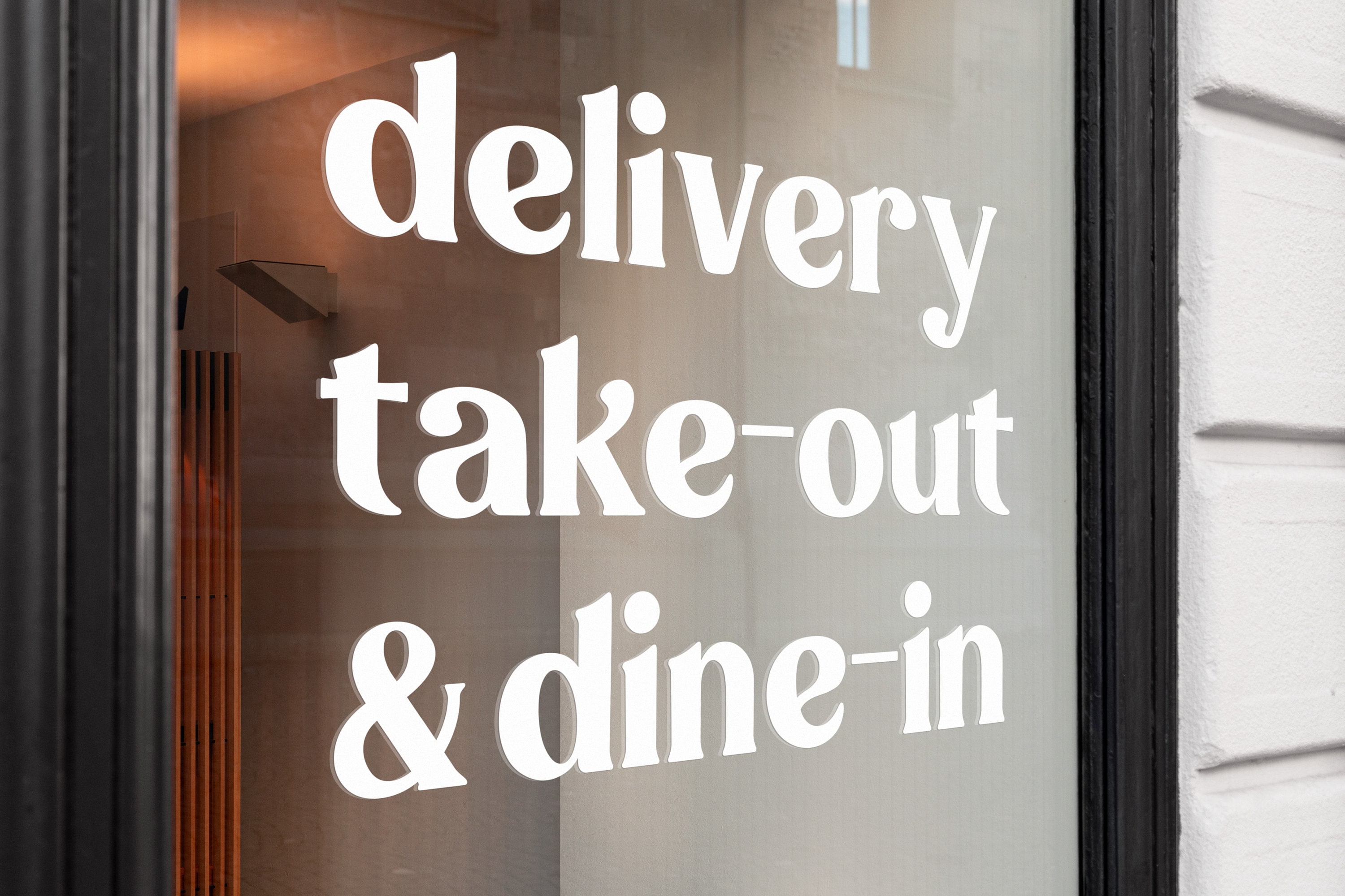 Storefront Glass Window Sticker | Delivery Take-out Dine-in ...